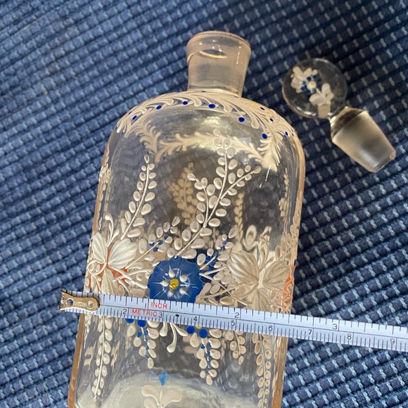 Vintage Hand-painted Apothecary Glass Perfume Bottle - Picture 5 of 7